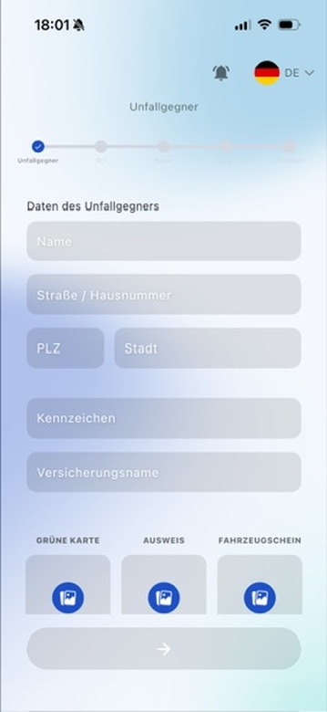Daten des Unfallgegners erfassen
